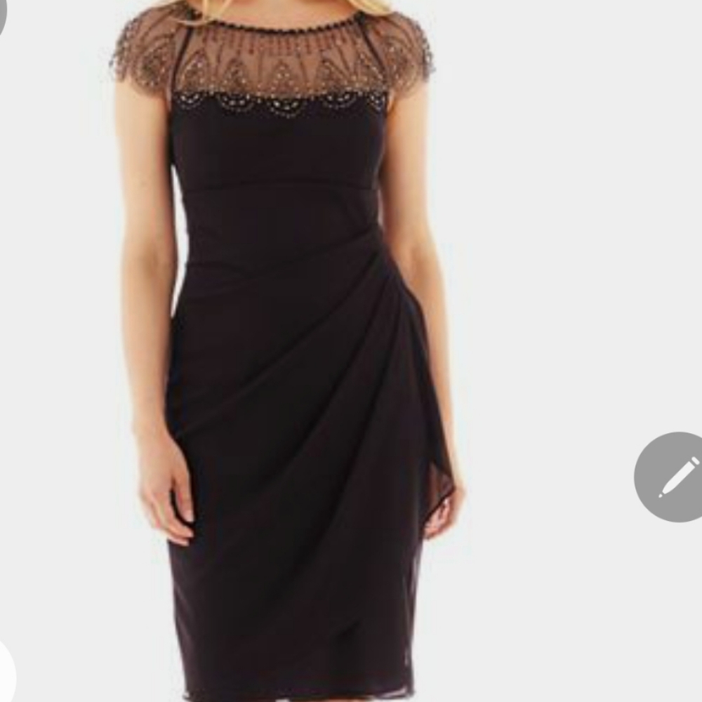 Dress cocktail beaded black